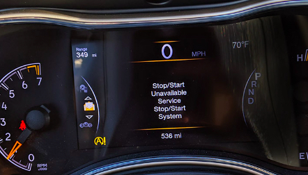 Service Stop/Start System Warning Light Jeep Cherokee